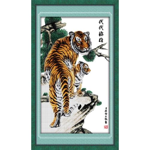 Tiger cross stitch kit 14ct 11ct pre stamped canvas cross stitching animal lover embroidery DIY handmade needlework