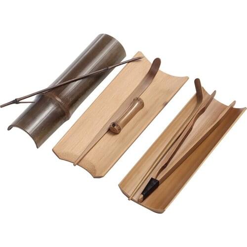 Natural Bamboo Tea Scoop Handmade Coffee Tools Vintage Tea Accessories Set Chahe Cha Ze Tea Needle High Quality Teaware Set