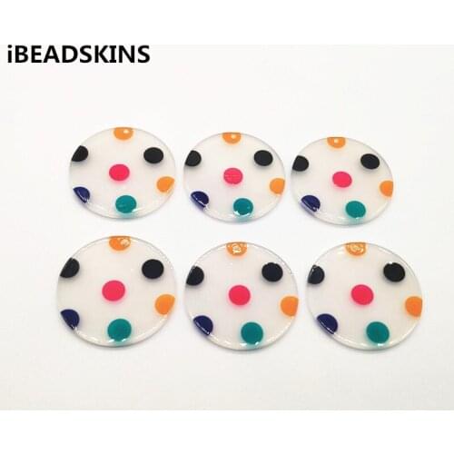 New arrival! 35mm 50pcs/lot Jelly effect multicolor coin-shape charm for Earring accessories,Earring parts,Jewelry Findings