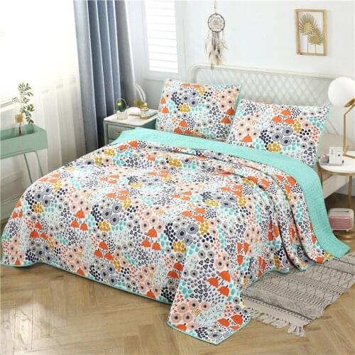 Pastoral bohemian style 3pcs patchwork quilt full/queen size pure cotton aircondition bed cover/bedspread free shipping H