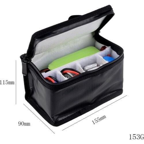155x115x90mm Fireproof Explosion-Proof Waterproof Lipo Battery Safety Bag for RC Model Airplane Helicopter FPV Racing Batteries