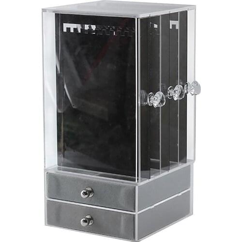 Jewelry Organizer Storage Rack Dustproof Acrylic Transparent Earrings Jewelry Storage Box Display Stand Holder Drawer Rack