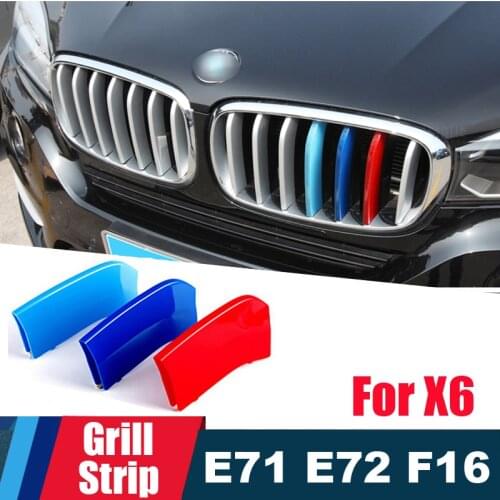 Perfect 3D M Performanc Front Grille Trim motorsport Strips for 2008 to 2018 BMW X6 E71 E72 F16 Grill Cover performance Stickers