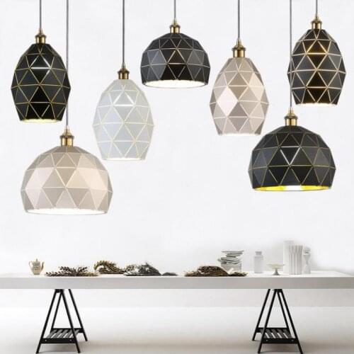 Post-modern Cafe Pendant Light Restaurant Geometric Iron Hanging Lighting Novelty crack Led Pendant Lamp For Bar Bedroom lustres