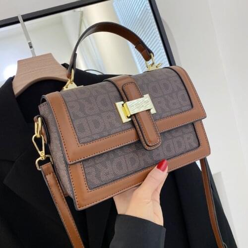 Luxury Lady Flap Messenger Bag Designer Brand Crossbody Bags Coffee/Black Womens Handbag Letter Printed Leather Shoulder Bags
