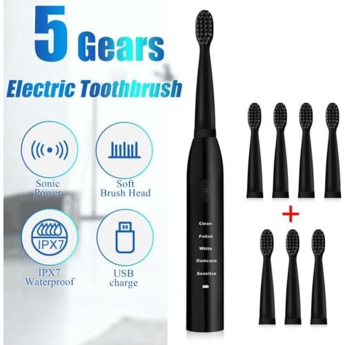 Ultrasonic Sonic Electric Toothbrush Rechargeable Tooth Brushes Washable Electronic Whitening Teeth Brush Adult Timer Brush
