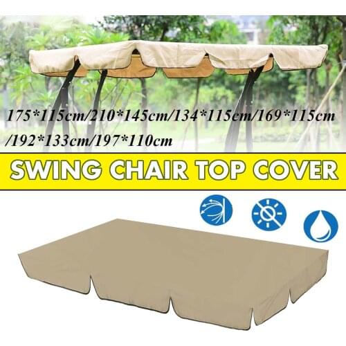 Beige Garden Swing Canopy Top Cover Sun Shade Sails Awning Outdoor Cover Shelter Waterproof Sunshade Roof Cover Replacement