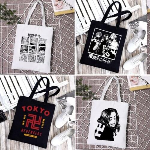 Tokyo Revengers Shopping Bag Women Shoulder Canvas Bag Tote Graphic Harajuku Shopper Bag Ulzzang Funny Eco Large-capacity Female