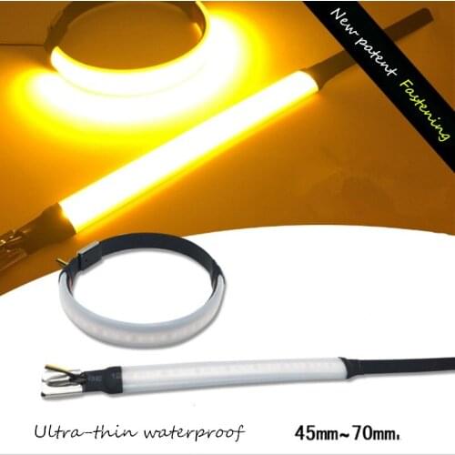 Motorcycle LED 45mm-70mm Fork Turn Signal Strip Light Amber Lamp for Harley Victory High Quality Flasher Ring Motorcycle Led 2PC