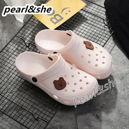2021 New Cute Bunny bear Kids Slippers Children Baby Home Slippers Hole shoes Waterproof Non-slip Boys Girls Clog Shoes