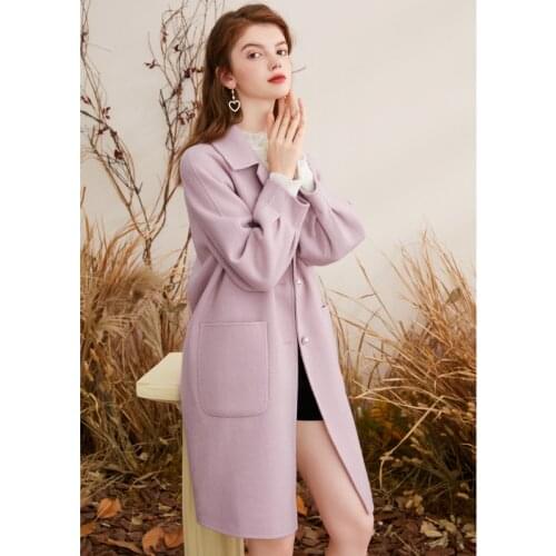 Fall in Love with Blue New Womens Dress in Autumn and Winter 2021 Pink Purple a Bright Silk Double Faced Tweed Coat