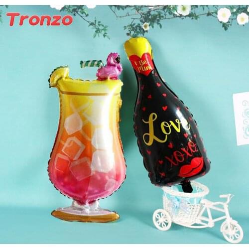Tronzo Foil Balloons Wine Bottle Cocktail Balloons Wedding Decoration 40x90cm Flamingo Glass Bottle Balloons For Birthday Party