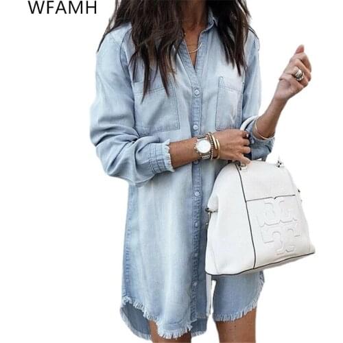 Wfamh Womens Denim Shirts