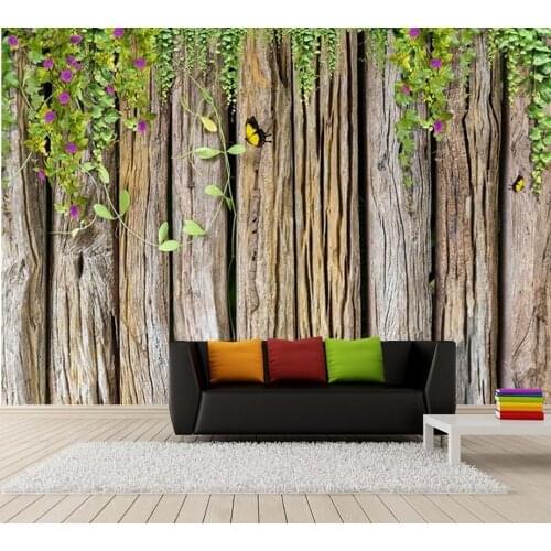 Green vine wood grain background 3d wallpaper papel de parede,living room sofa TV wall bedroom wall papers home decor mural