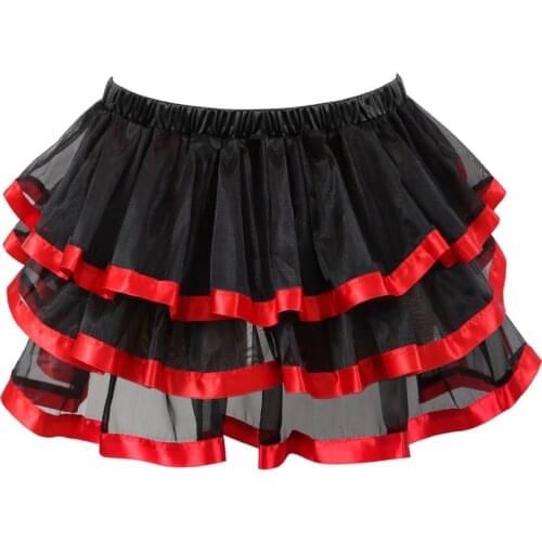 S-6XL Women Multilayer Sexy Striped Mini Pleated Skirt Showgirl Party Mesh Tulle Dance Tutu Skirts Match Corset Skirt Plus Size