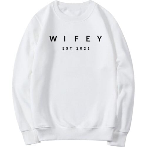Wifey Est 2021 Sweatshirt Bridal Shower Gift Engagement Gifts Hoodie for Fiance Women Crewneck Casual Sweatshirts Pullovers Tops