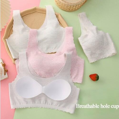 Girls' Vest Underwear Girls Training Bra Childrens Vest Adolescent Developmental Students Breathable Underwear Childrens Bra