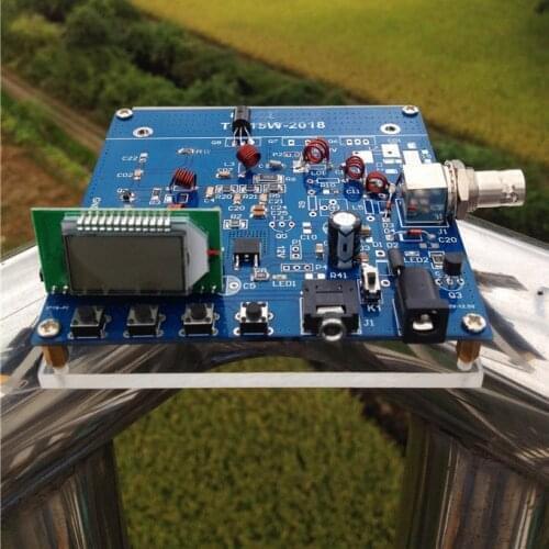 0.5W FM Transmitter PLL Stereo audio Digital LCD display Radio broadcast Station Receiver + Antenna for HAM radio amplifier