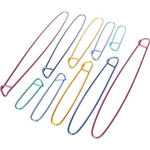 10pcs 5 Sizes Aluminum Stitch Holders Crochet Knitting Needles Widget Hook for Making Sweater Scarf 65/90/120/150/200mm