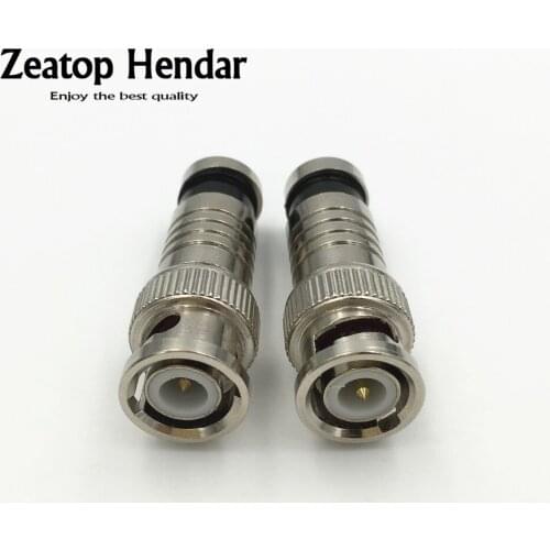 100 Pcs BNC Male Compression Connector Jack for Coaxial RG59 Cable CCTV Camera Accessories