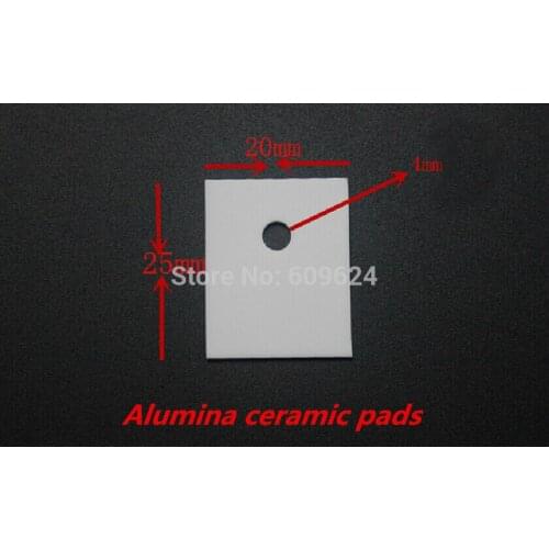 100pcs/lot) 20x25x1mm Alumina ceramic pads thermally conductive insulation sheet high temperature resistant Heat Sink TO-247