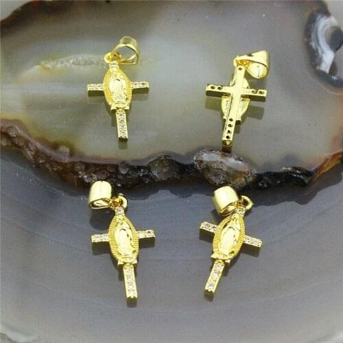 17*10mm 20pcs/lot Religion cz micro pave pendant,cross religion cz jewelry accessories,fashion plating cz cheap charm
