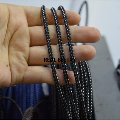 5m/lot approx: 3mm stainless steel braided wire nylon rope cords for necklace making stainless steel nylon rope stands for jewel
