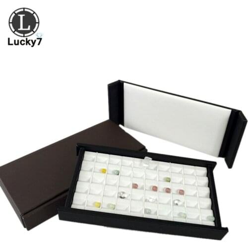 Strip lattice position PU leather diamond box with magnet cover jewel box diamond storage leather box jewelry collection grid