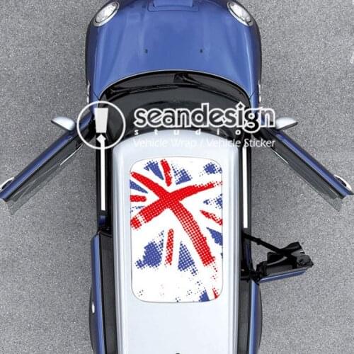 Union Jack Flag D-D-Q Auto Roof Decal Sticker One way vision sticker