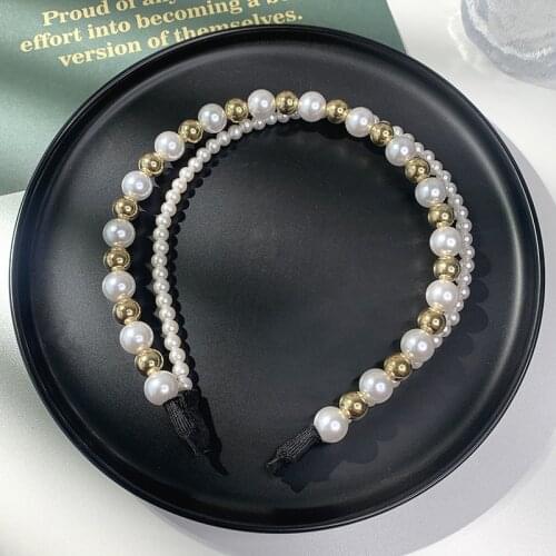 CYGJFC Woman Pearl Two Layers Headband Women Hairband Fashion Jewelry Hair Accessoires Head Hoop Bezel Headwear Tiara Ornaments