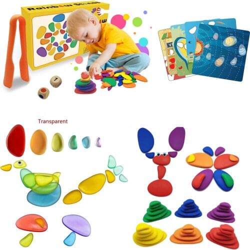 Baby Building Block Toys Montessori Educational Sensory Toys Colorful Cobblestone Creative Baby Learning Toys Gift For Kids