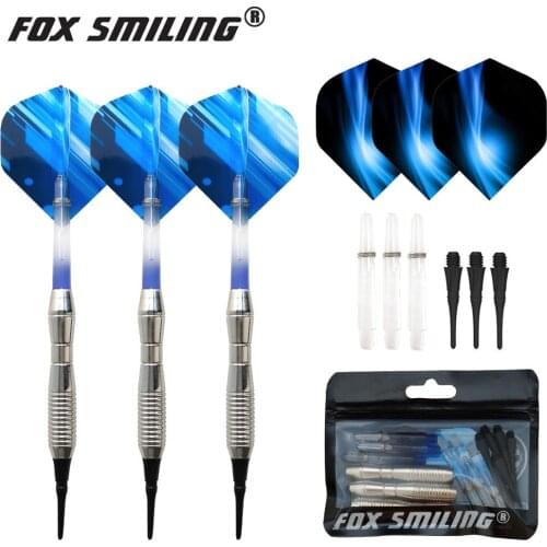 3PCS 18g Soft Tip Darts Professional With Fox Smiling Darts Accessories 6 Colors Dart Flights