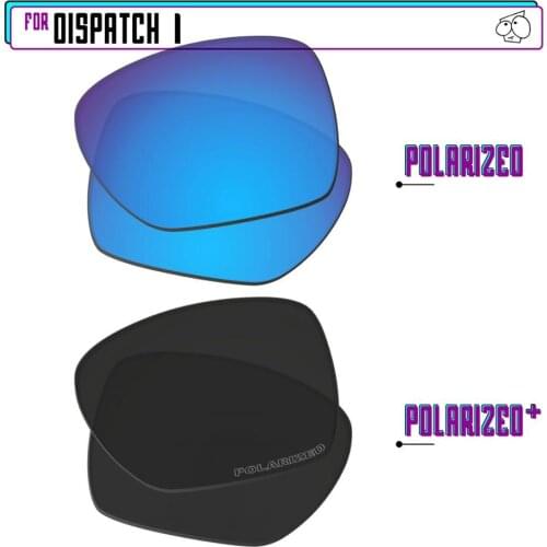 EZReplace Polarized Replacement Lenses for - Oakley Dispatch 1 Sunglasses - Black P Plus-Blue P