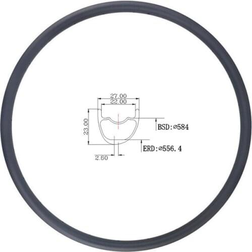 LIENGU 255g 27.5er 650B MTB XC tubeless clincher 27mm asymmetric carbon rim Limit max 110Kg cross country bicycle 27.5 T700 T800