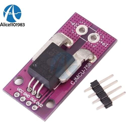 Power Supply Hall Current Sensor CJMCU-758 ACS758LCB-050B-PFF-T Linear Current Sensor Module 3V 5.5V Single Ultra-low Board