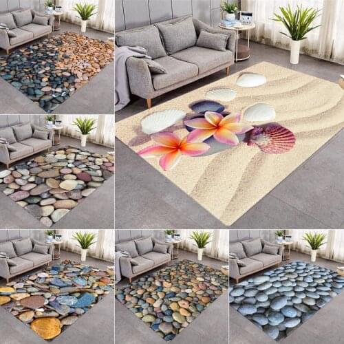 Stone Printing 3D Big Carpet Flannel Home Large Carpets For Living Room Bedroom Area Rugs Antislip Hallway Rug Kitchen Mat Floor