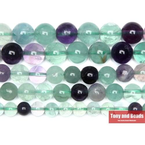 Natural Stone Green Fluorite Round Loose Beads 15" Strand 4 6 8 10MM Pick Size For Jewelry Making AB15