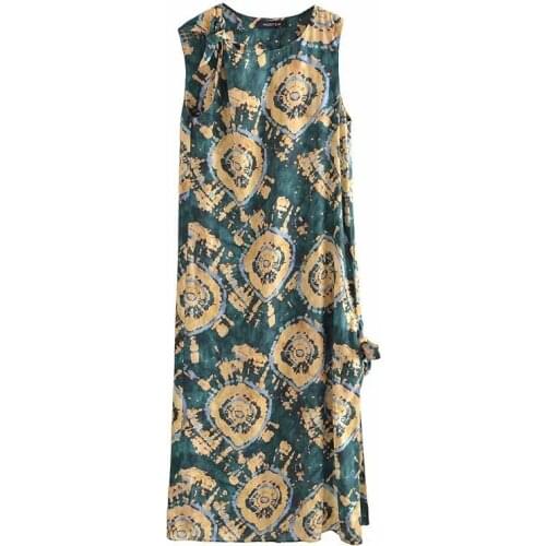 New Dress Women Summer Tie Dye Elegant Vogue Chic Lady Maxi Dress Woman Vintage Dresses