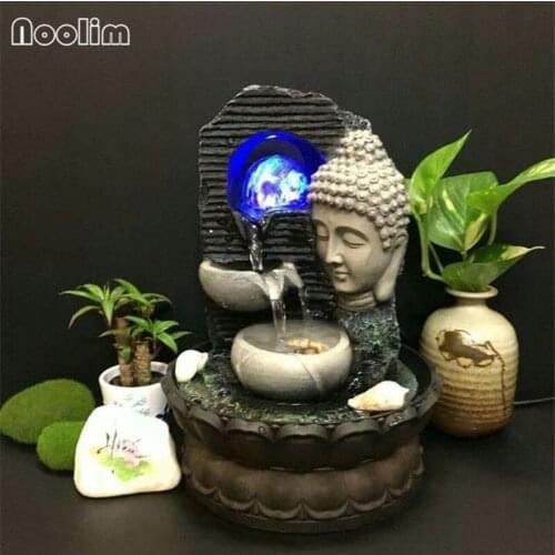Buddha Water Recycling Feng Shui Decoration Water Fountain Office Home Desktop Furnishings Worm House Opening Crafts Gift