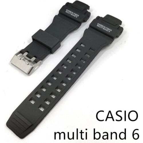 Rubber Watch band For Casio G shock MULTIBAND 6 Multi Band 6 Strap Watch Accessories sport soft wristband Bracelet