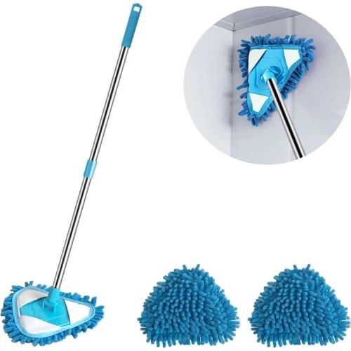 Retractable Triangula Mop Mini Lazy Mop Sweeping Wall Ceiling Tiles Portable 360 Rotatable Dust Mops Household Cleaning Tools
