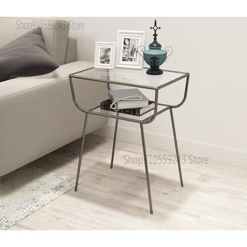 Nordic Coffee Table Side Table Modern Creative Simple Metal Gold Sofa Corner Table Wrought Iron Bedside Table Cabinet Bedside Ta
