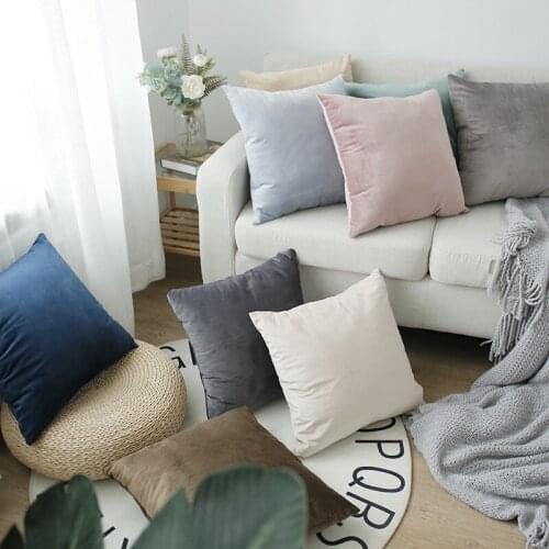 Solid Nordic Modern Plush Sofa Bed Cushion Cover Throw Pillow Case Car Office Decorbox Home Decor Supplies (without core)