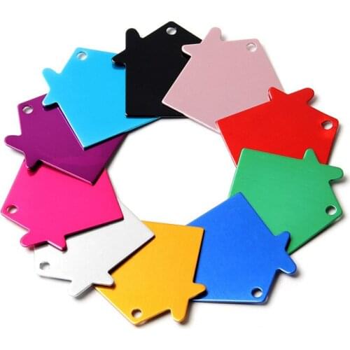 Pet Pendant Mix Colors Dog Name Tags House Shape Dog Cat ID Tags Aluminum Alloy Pet ID Tag Personalized Dog Tag