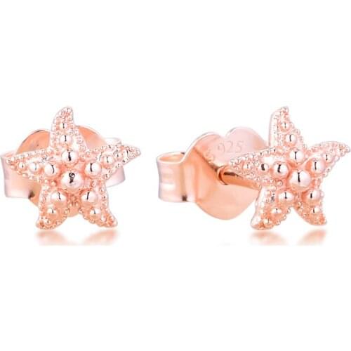 Beaded Starfish Stud Earrings 2020 Sale for Women 925 Sterling Silver Earrings Jewelry l Women Earrings Paved Stones