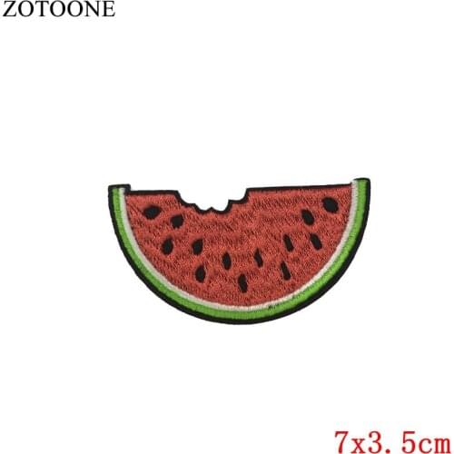 ZOTOONE DIY Fruit Watermelon Patch Badge Cute Iron On Cheap Embroidered Cartoon Sew Patches Applique For Kids Clothes Stickers