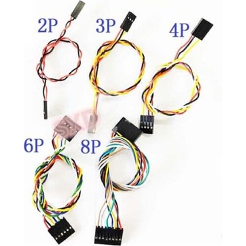 100pcs 2.54 DuPont cable-2p / 3P / 4P / 6p / 8p double end connector with seat 20cm