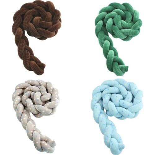 3M Newborn bed bumper long knotted pillow baby Knot bumper knot crib infant room decor baby room decor pattern print