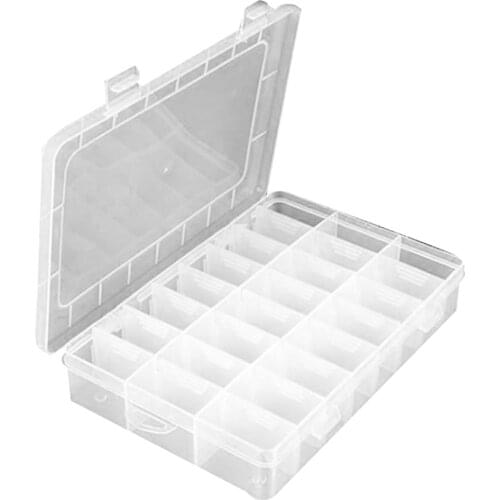 24 Grids Transparent Storage Box Tools Empty Case PP Plastic Jewelry Container Part Organizer