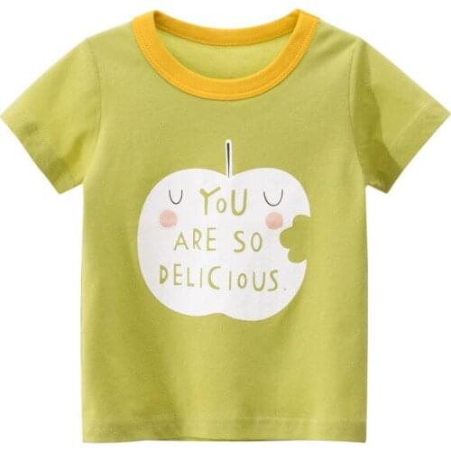 27kids Apple Kids Shirt Girls Top Casual Girls shirt For 2-9 Years Cotton Children Clothes
